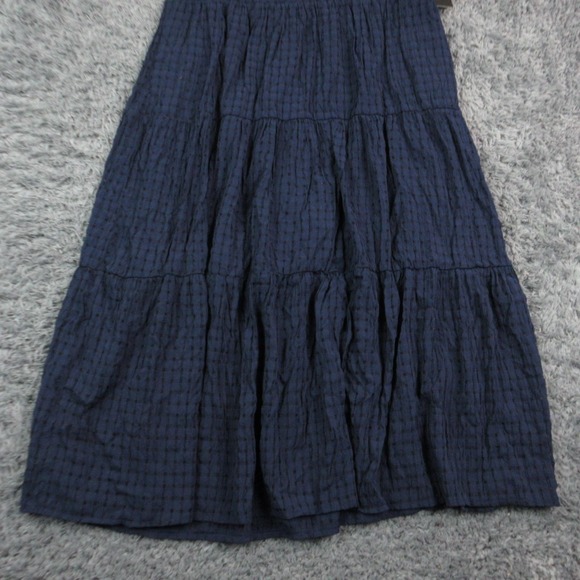 Pinch Dress Womens Small Blue Check Puff Sleeve Tiered Maxi Boho Lined NWT - Picture 3 of 16